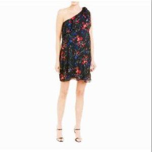 PARKER One Shoulder Floral Mini Shift Dress